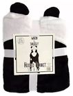Icu-hoodedpandablkthrow-2018 Warm Snuggly Hooded Panda Blanket Super Soft Free Gift Inc