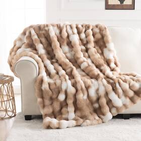 Bns10527 Ikalife Cozy Faux Fur Throw Blanket For Couch-warm Fuzzy Soft Plush Th