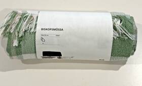 005.986.69 Ikea Biskopsmossa Throw Green/off-white Pink 51x67 Inch Blanket New