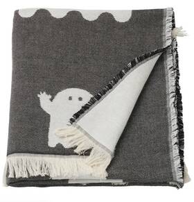 205.995.83 Ikea Kustfyr Throw Ghost Pattern White/black 51 Inch X67 New