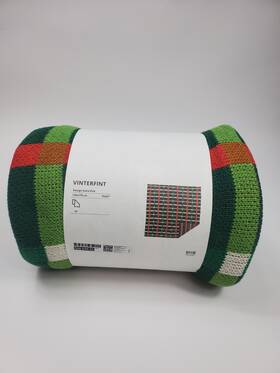 506.040.93 Ikea Vinterfint Throw Blanket New Christmas Winter Collection Green Red 51x67 Inch