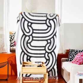 70569611 Ikea Sotronn Throw Black/white 2 Side 51x67 Inch 130x170 Cm Limited Collection