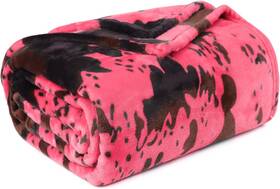 Imuku 805316104662 Cute Strawberry Cow Print Blanket Small Soft Warm Pink Blankets Stuff De
