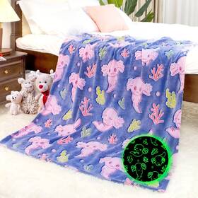 Bb-24 Imuku Axolotl Blanket For Girls Gifts Kids Boys Toys Glow In Th
