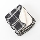 Inches Blanket 60 Plaid Design Throw 50 Grey Reversible Warm Sherpa