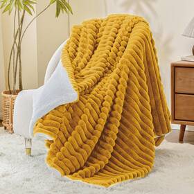 Infiixso 923534505237 Sherpa Throw Blanket For Couch - Super Soft And Warm Striped Fleece Bl
