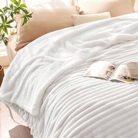 Inusc2saw8ki Infiixso 976316693462 Sherpa Fleece King Size Blanket - Super Soft And Warm Striped