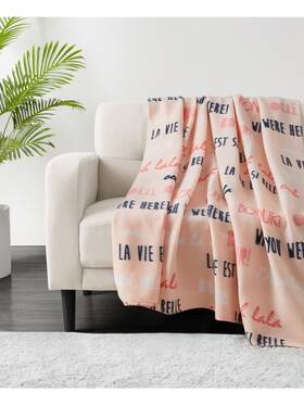 M650994 Infinity Home Pink Printed 50 X 60 Throw