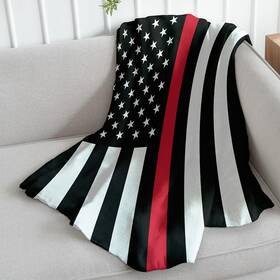 Infinity Republic 840806126432 Thin Red Line Super Soft Throw Blanket - 50x60 For Bedroom Liv