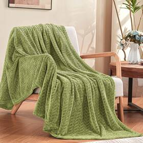 Inhand 445037331346 Sage Green Fleece Throw Blanket For Couch Super Soft Flannel Li