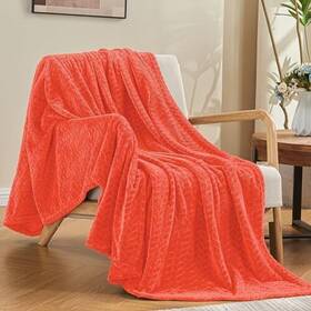 Inhand 698596053991 Fall Throw Blanket Orange For Couch Sofa Bed Office Cozy Plus