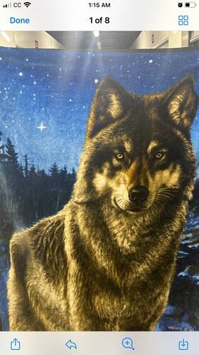 Inovatex 847420066908 Lone Wolf Plush Throw Blanket Night Sky Wild Frontier 48 Inch X 60 Super Soft