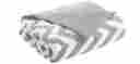 Intd1027 Plush Throw Blanket Chevron Grey White Zig Zag Design Reversible Oversize Gray
