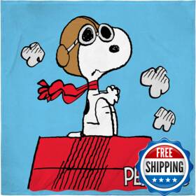 B08m6f7qwt Intimo Peanuts Snoopy The Flying Ace And Red Baron Dogfight Fleece Plush