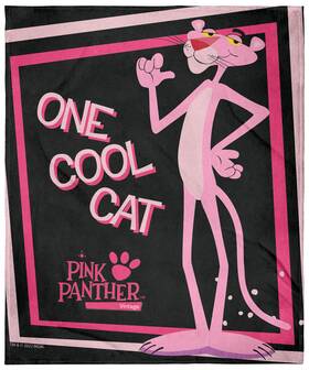 Mgmpp0004bl Intimo Mgm The Pink Panther Cool Cat Super Soft And Cuddly Plush Fleece Throw Blanket