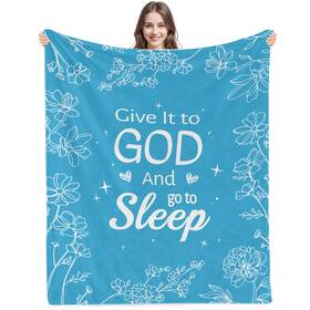 Sleep1-6050 Inxeng Christian Blanket 50 Inch X60 Give It To God And Go Sleep Religious Baptism