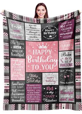 Ivivis 313057649680 Premium Happy Birthday Inspirational Throw Blanket 50 Inch X40 New Vacuum-sealed