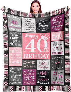 Ivivis 445021723768 40th Birthday Gifts Women Blanket 60 Inch X50 Decorations