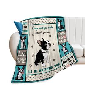 Jamie World 095371998883 Boston Terrier Throw Blanket Ultra Soft Cozy Plush Cute Dog Lover Flan