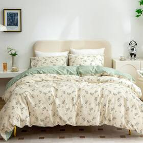 Jy10-fzxlh-full Jane Yre Jy10-fzxlh-full/queen Floral Duvet Cover Queen Brushed 90 Inch X Floral-green
