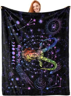 Jasutot 692620732845 Capricorn Constellation Blanket Zodiac Sign Throw Astrology Flannel B