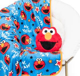 Jay Franco 032281296964 Sesame Street Elmo Pillow And Throw Blanket Kids Set