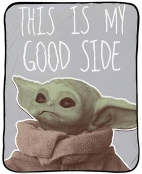 Jay Franco 032281407230 Star Wars The Mandalorian My Good Side Throw - Measures 46 X 60 Inches Kids