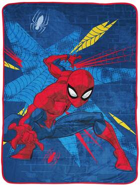 Jay Franco 032281410551 Marvel Spiderman Off The Wall Throw Blanket - Measures 46 X 60 Inches Kids B
