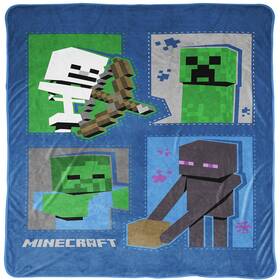 B08hvll58z Jay Franco Minecraft Icons Blanket - Measures 62 X 90 Inches Kids Bedding