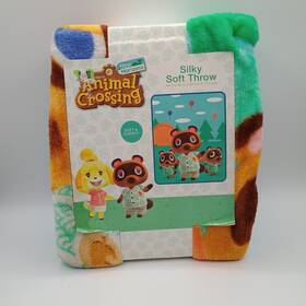 Jay Franco & Sons 073558808336 Animal Crossing New Horizons Soft Silky Throw Plush Blanket 40 X 50