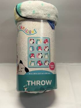 Jazwares 073558863960 Squishmallows Plush Fleece Throw 46 X 60 In