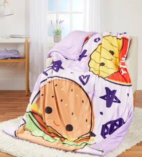 Jazwares 313051024063 Squishmallows Snuggle Throw Blanket Food Soft Squishy Valentines Gift 50 Inch X 70