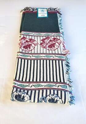 Jcp 742075024009 Vintage Jacquard Woven 100% Cotton Bucks County Green 46x67 Throw Blanket