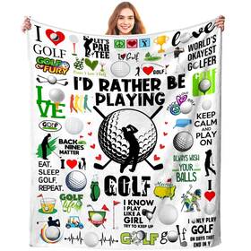 Gef5c073nfvl803 Jebrown Djn96xm Golf Blanket Gifts Merch For Men Women Soft Flannel Golfing Theme Decor Blank