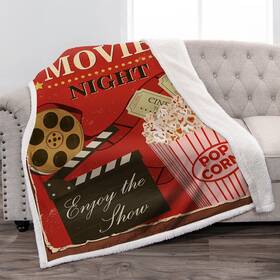 Jekeno 702103670424 Theme Blanket Gifts For Women Girls Men Boys Cinema Popcorn Movie Reel Print Pre