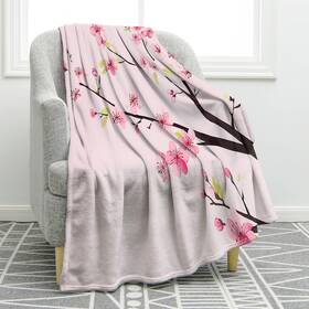 Jekeno 702103846799 Cherry Blossom Gifts Blanket For Women Girls Mom Birthday Christmas Pink Cher