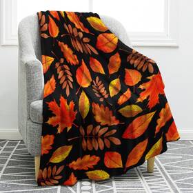 Jekeno 702103991093 Autumn Fall Maple Leaves Blanket Gifts For Women Kids Girls Thanksgiving