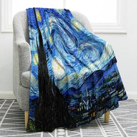 Jekeno 786352849336 Van Gogh Blanket Gifts For Women Men Size 80 Inch X60 Vincent Starry Ni