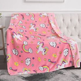 Jekeno Unicorn Blanket Gifts For Girls Women Mom Double Sided Print Home Bedroom