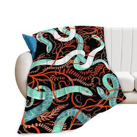 Jerkboo 699843983384 Snake Blanket Throw Soft Warm Cozy Fleece Adult Couch Sofa Bed 50x40 Inch