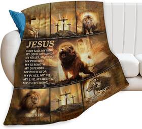 Jerkboo 915141546383 Lion Throw Blanket - Soft Cozy Warm Fuzzy Fleece Men And Women Couch Sof