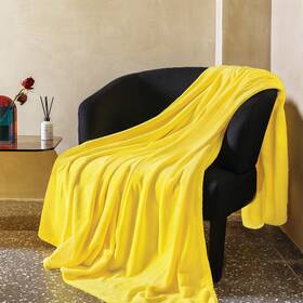 Jiahannha 760570101216 Yellow Fleece Throw Blanket 50x60 For Adults Super Soft Cozy Plush Velvet
