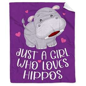 Jikokuten 002934130675 Hippo Blanket Gifts For Women Girls Just A Girl Who Loves Hippos Soft C Jikokuten 002934130675 Hippo Blanket Gifts For Women Girls Just A Girl Who Loves Hippos Soft C