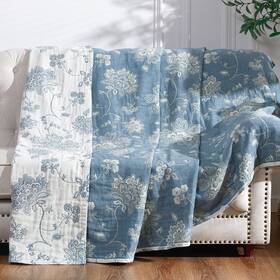 Jcthrow-c4t-150200f01 Jinchan Boho 100% Cotton Muslin Twin Size 60x80 Inches Blanket Lightweight 4-layer Qu