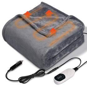 Jisejima 313448296678 12v Heated Car Blanket Flannel Soft Electric Throw 59 In X 39 9 Heat Inch