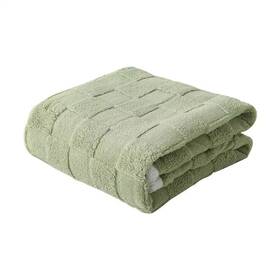 Jml 313109534575 Jacquard Checkered Green Fluffy Flannel Fleece 71 Inch X 79 Blanket