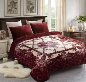 B08c9chwq5 Jml Fleece Blanket King 10 Pounds Heavy Plush Soft Dark Purple Floral