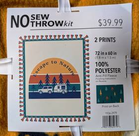 1936-2979 Joann No Sew Throw Fleece Blanket Kit Escape To Nature Great Outdoors 72x60 New