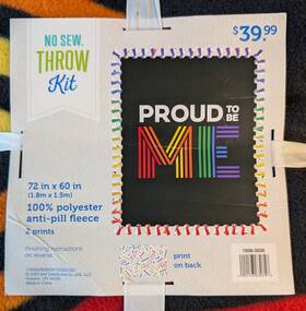 1936-3035 Joann No Sew Throw Fleece Blanket Kit With Tassels Proud To Be Me Gay Pride 72x60 New
