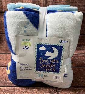 1778-5262 Joann Stores Llc Anti-pill Fleece No Sew Throw Kit Love You To The Moon And Back 48 In X 60